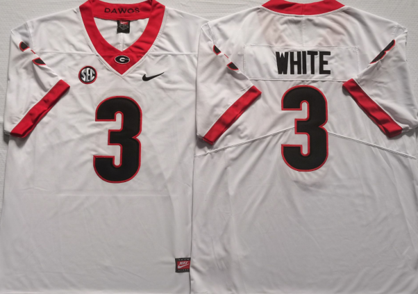 Men's Georgia Bulldogs Zamir White #3 Red Jersey